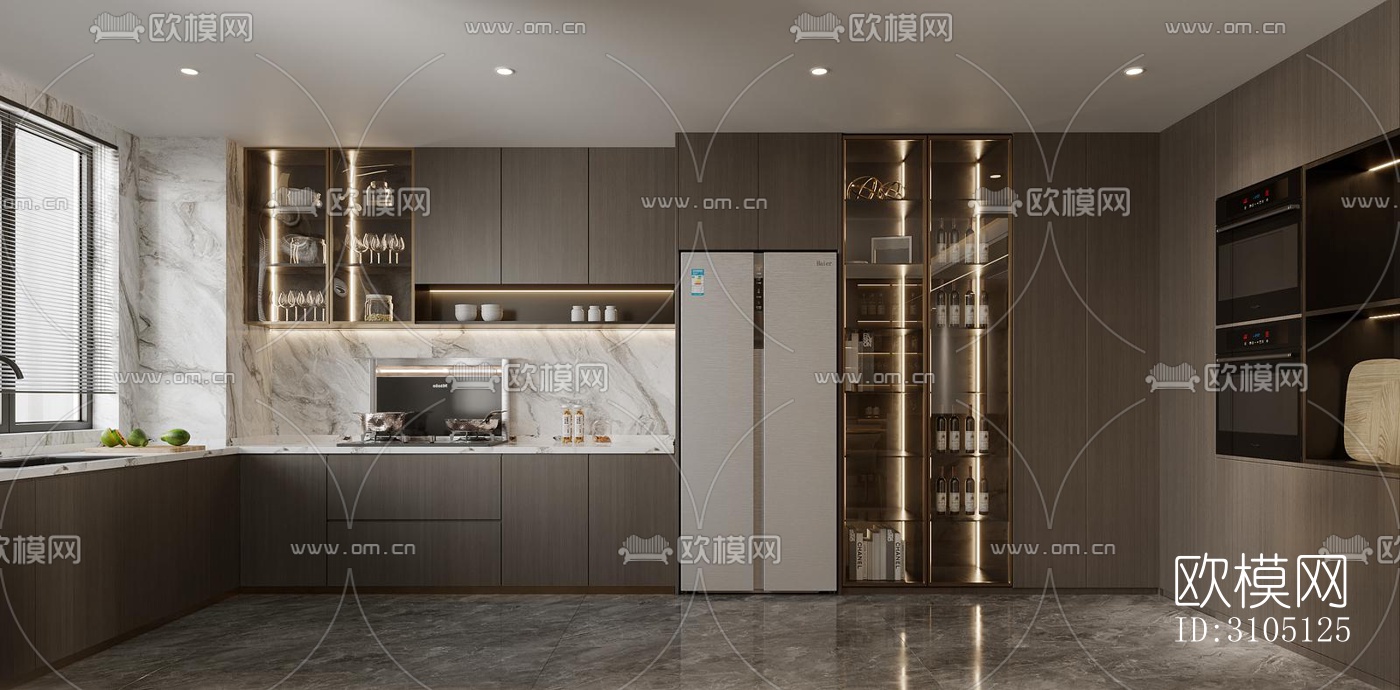 现代平层效果图下载（渲染图1）