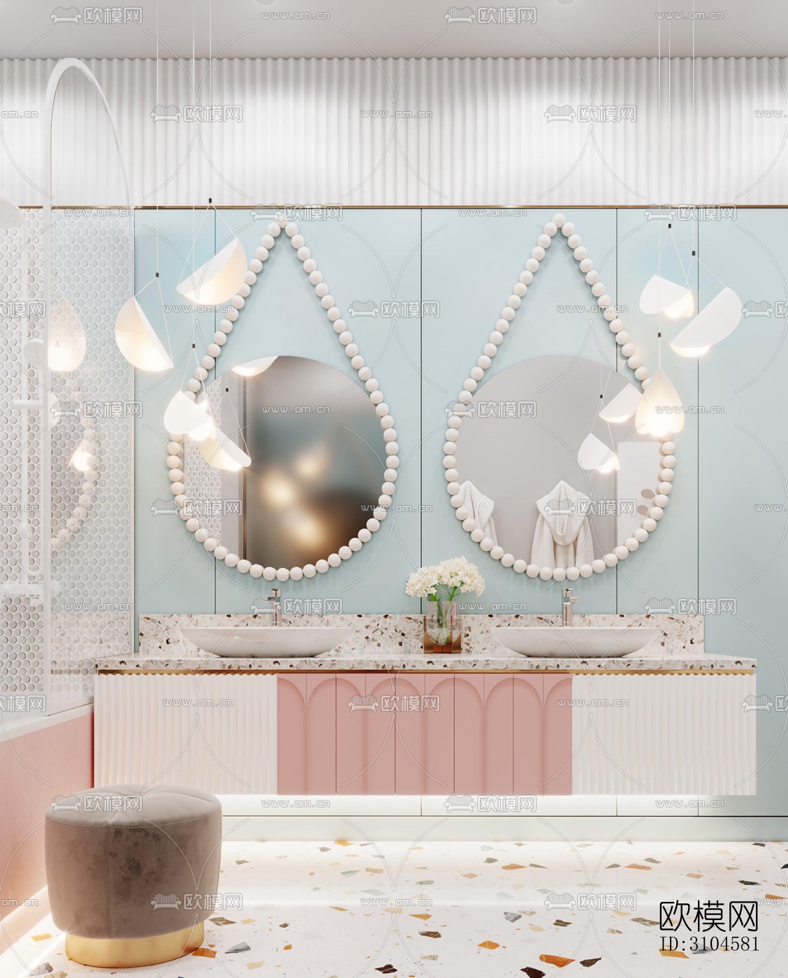 法式卫生间效果图下载（渲染图4）