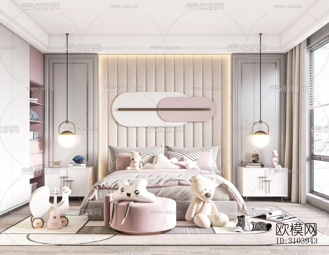 欧式儿童房效果图下载（渲染图4）