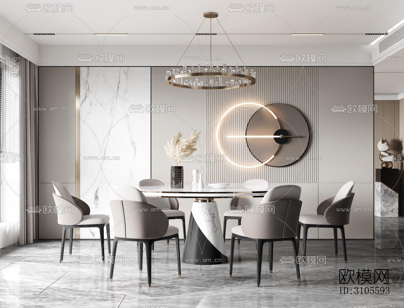 现代餐厅效果图下载（渲染图2）