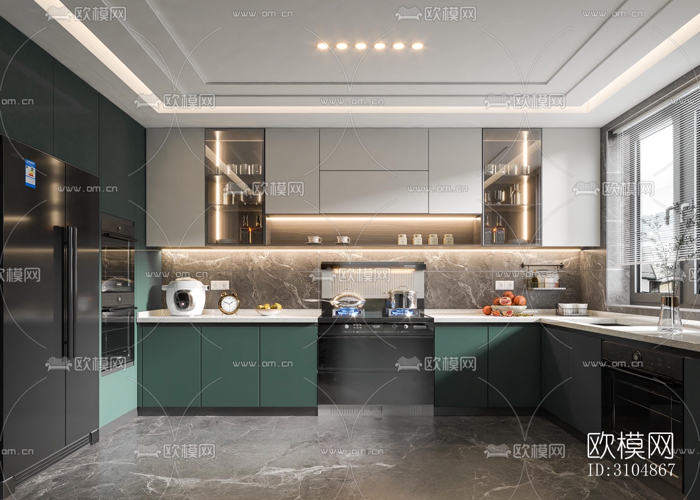 北欧厨房效果图下载（渲染图4）