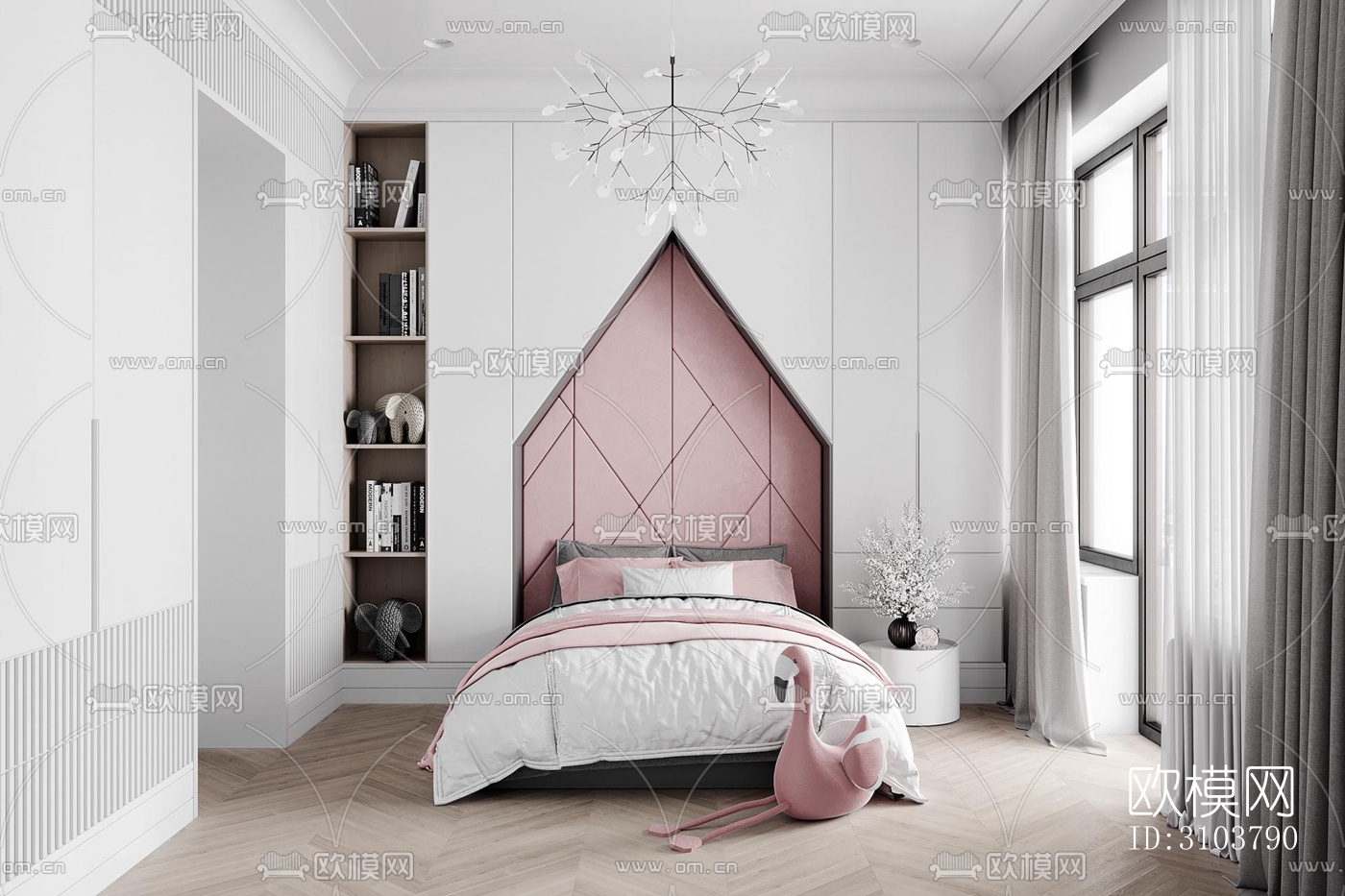 北欧儿童房效果图下载（渲染图5）