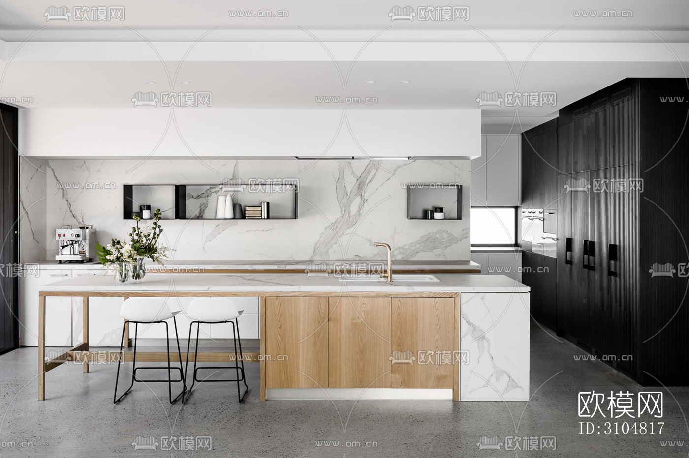 北欧厨房效果图下载（渲染图4）