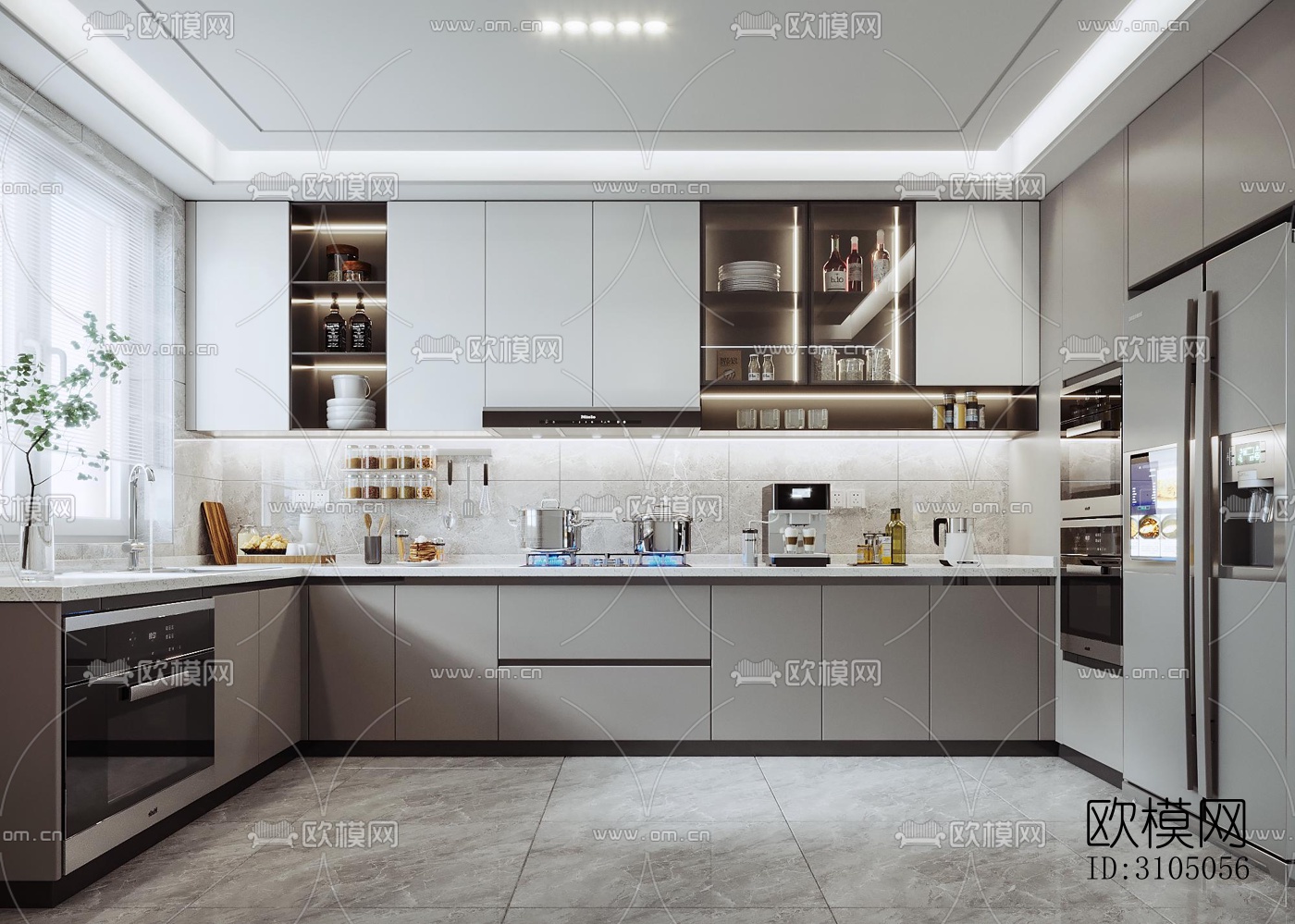 现代厨房效果图下载（渲染图5）