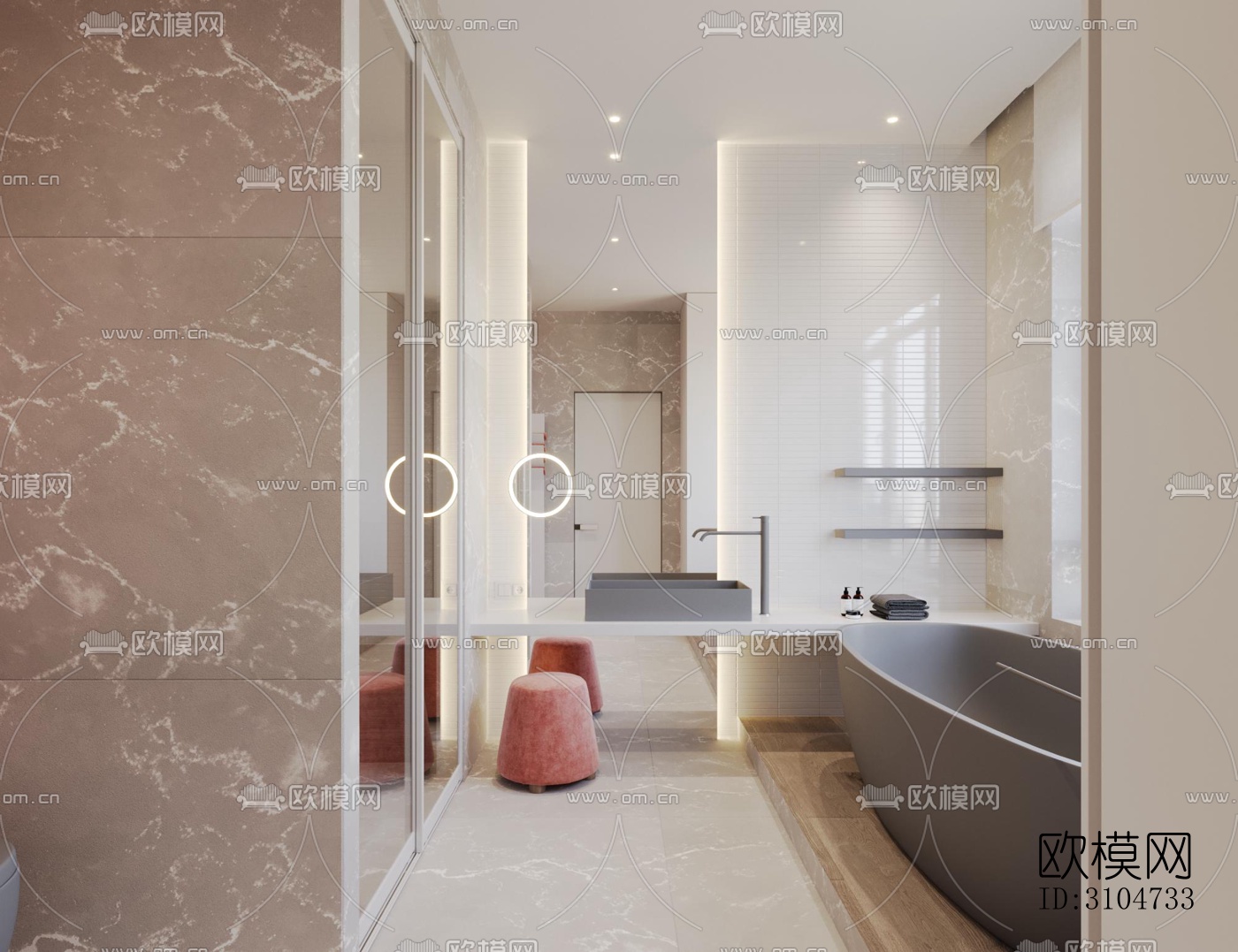 现代卫生间效果图下载（渲染图3）