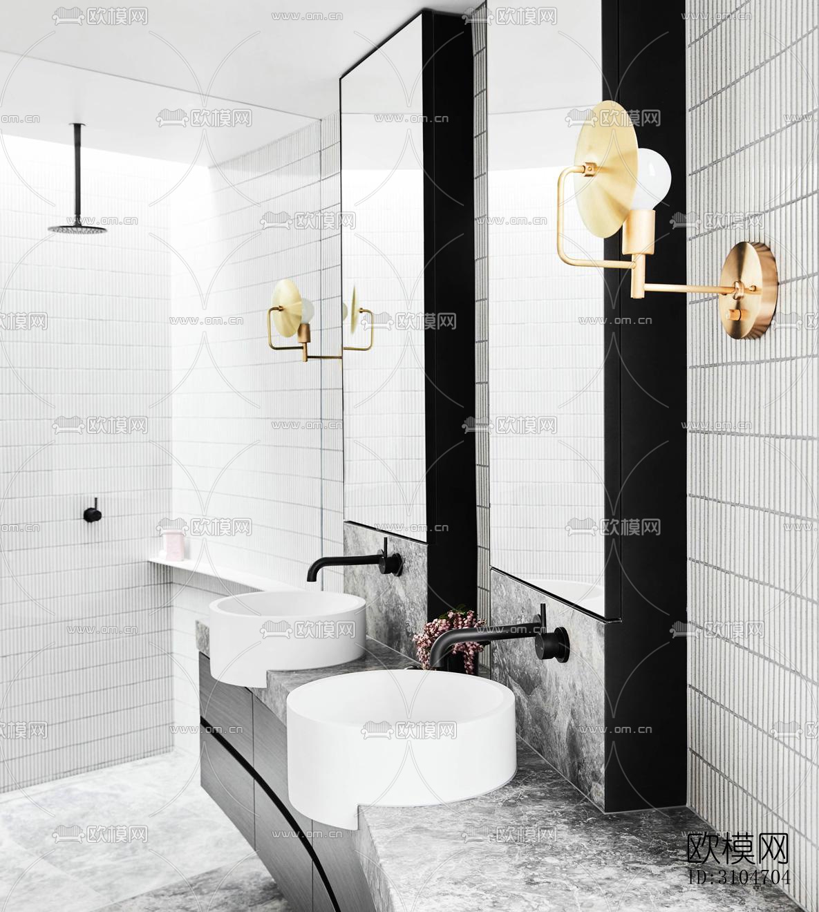 现代卫生间效果图下载（渲染图4）