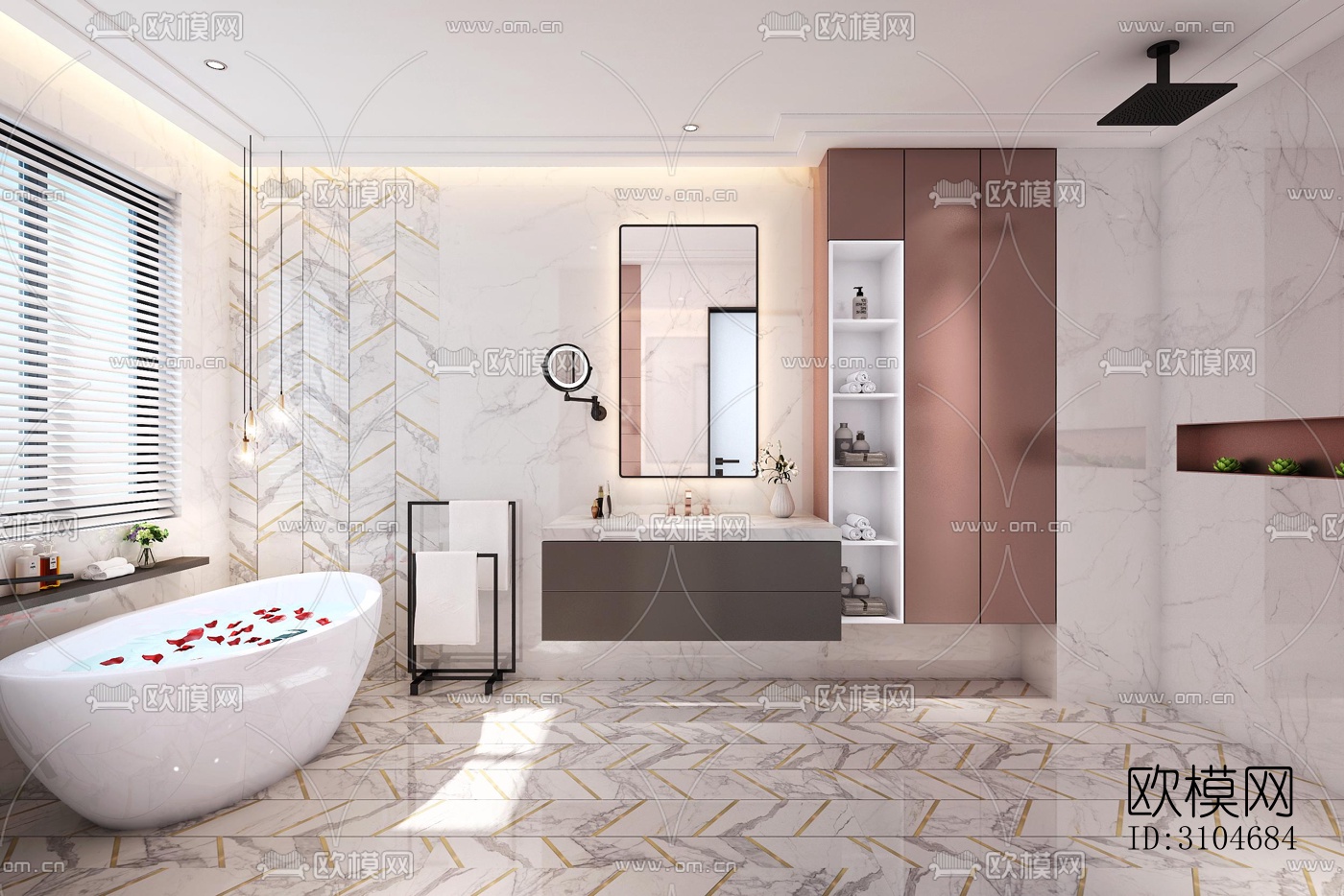 现代卫生间效果图下载（渲染图4）