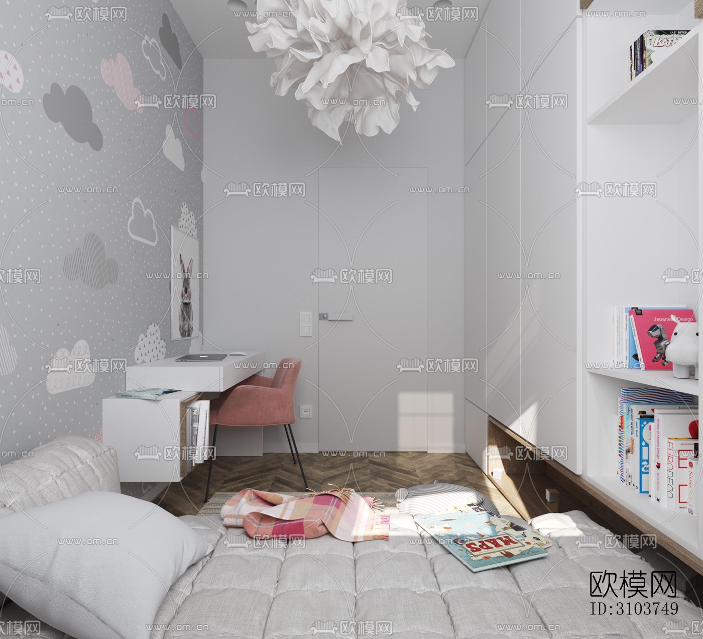 北欧儿童房效果图下载（渲染图4）