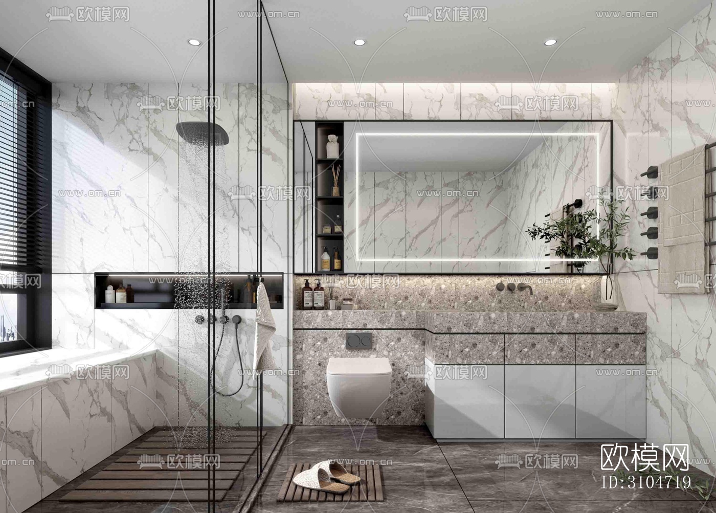现代卫生间效果图下载（渲染图4）