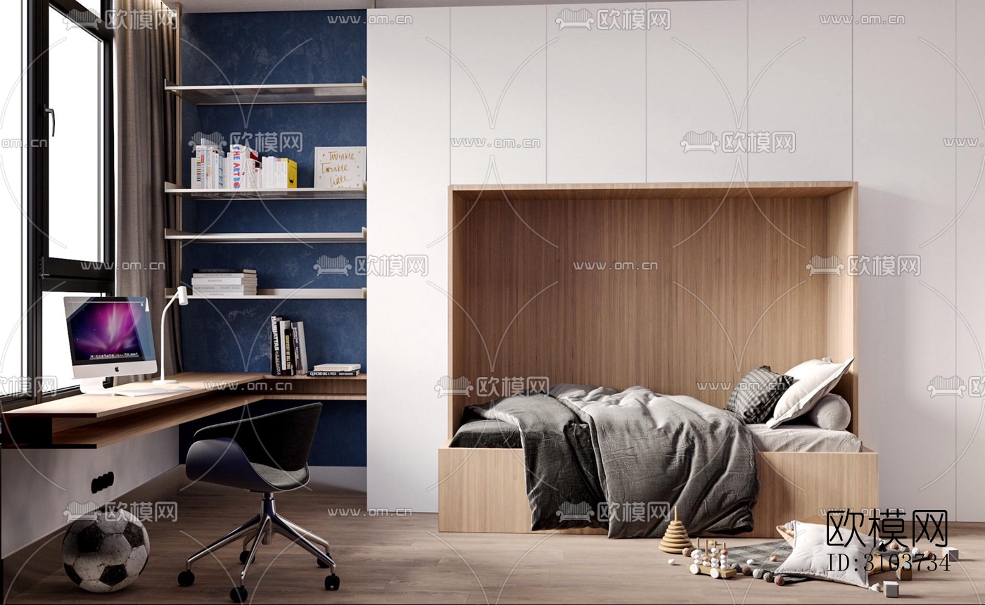 北欧儿童房效果图下载（渲染图2）