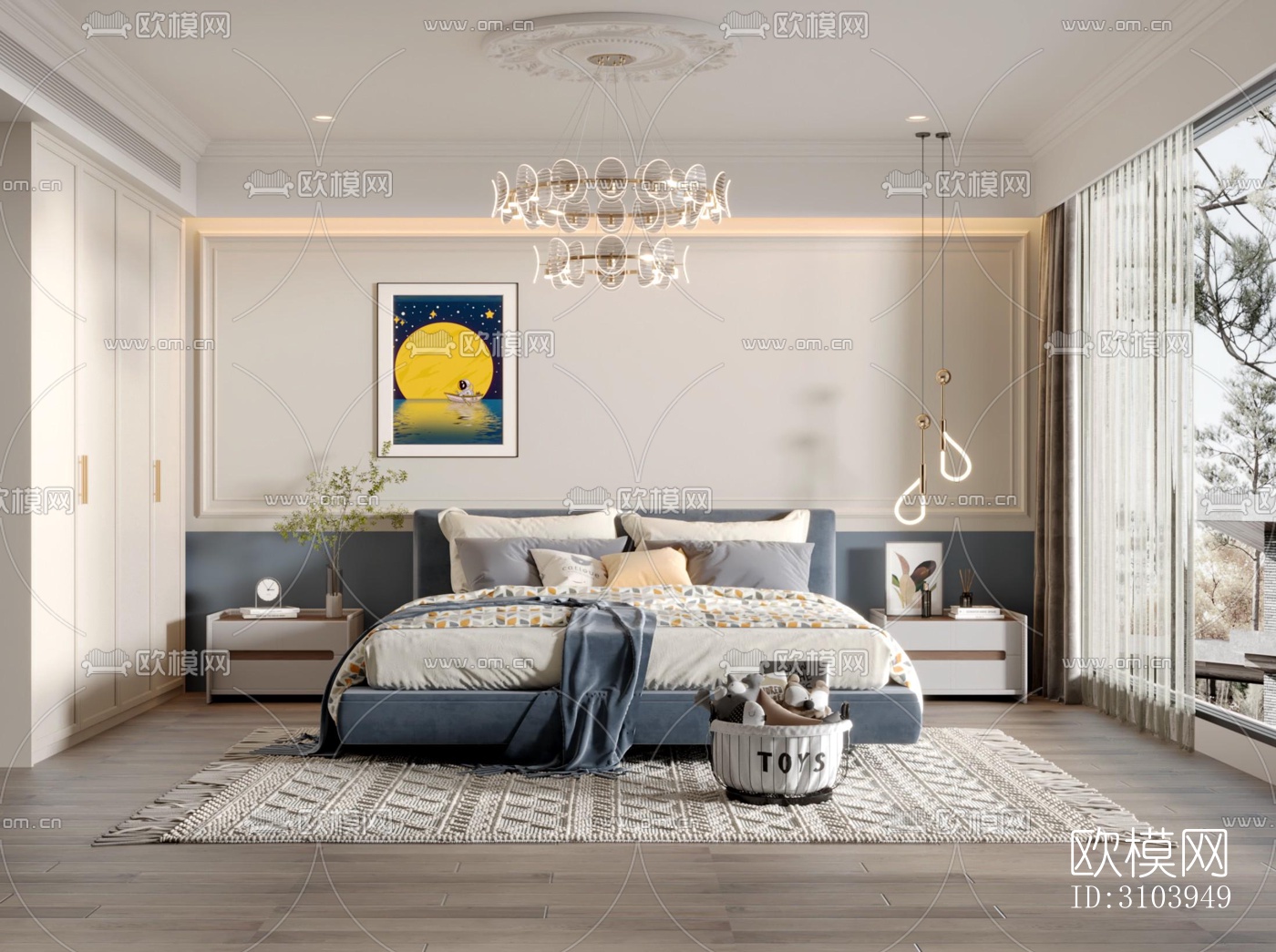 法式儿童房效果图下载（渲染图5）