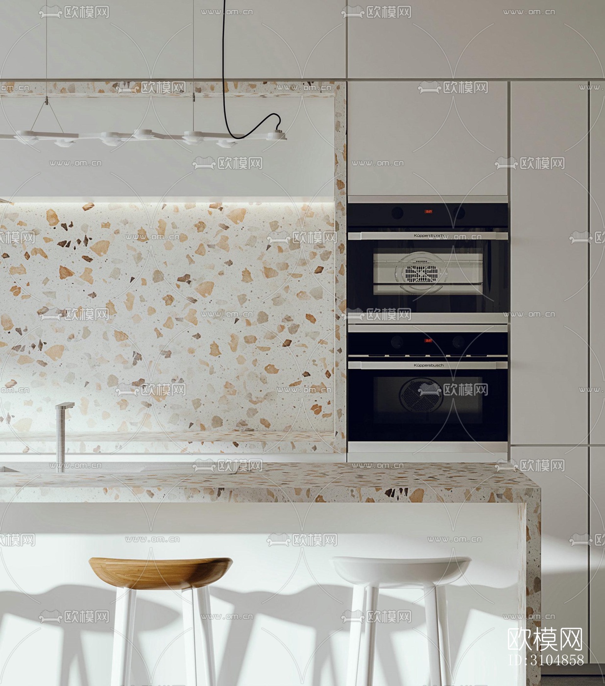 北欧厨房效果图下载（渲染图2）