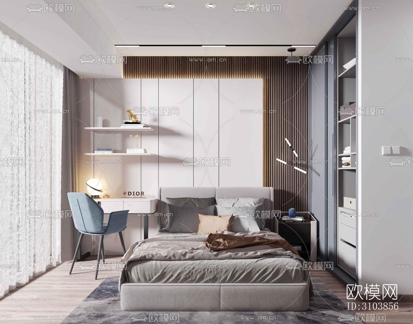 北欧儿童房效果图下载（渲染图4）