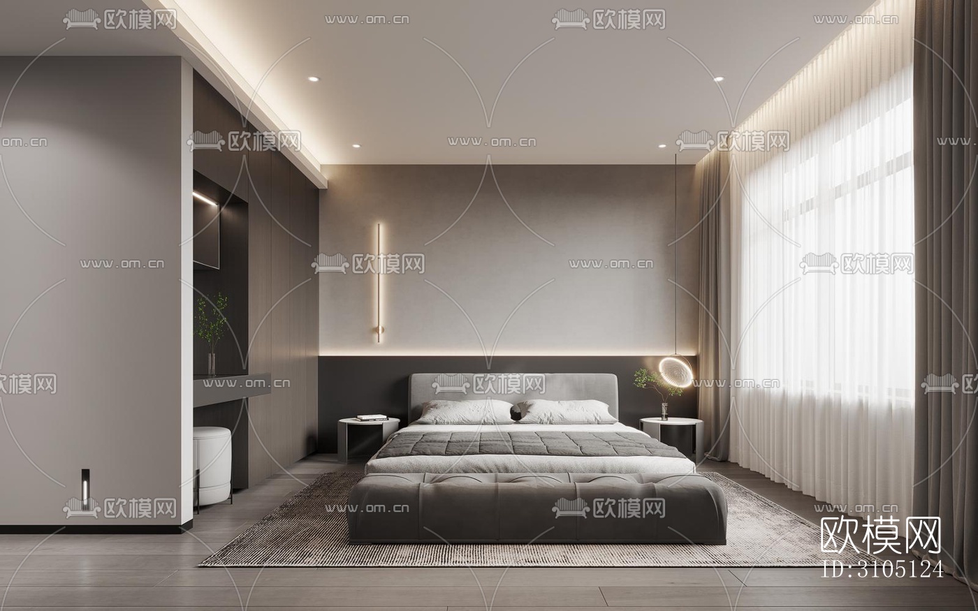 现代平层效果图下载（渲染图6）