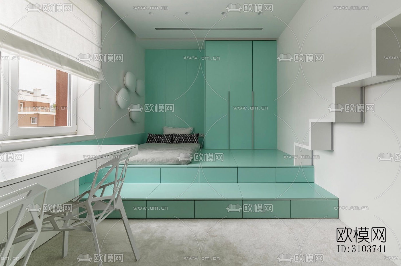 北欧儿童房效果图下载（渲染图3）