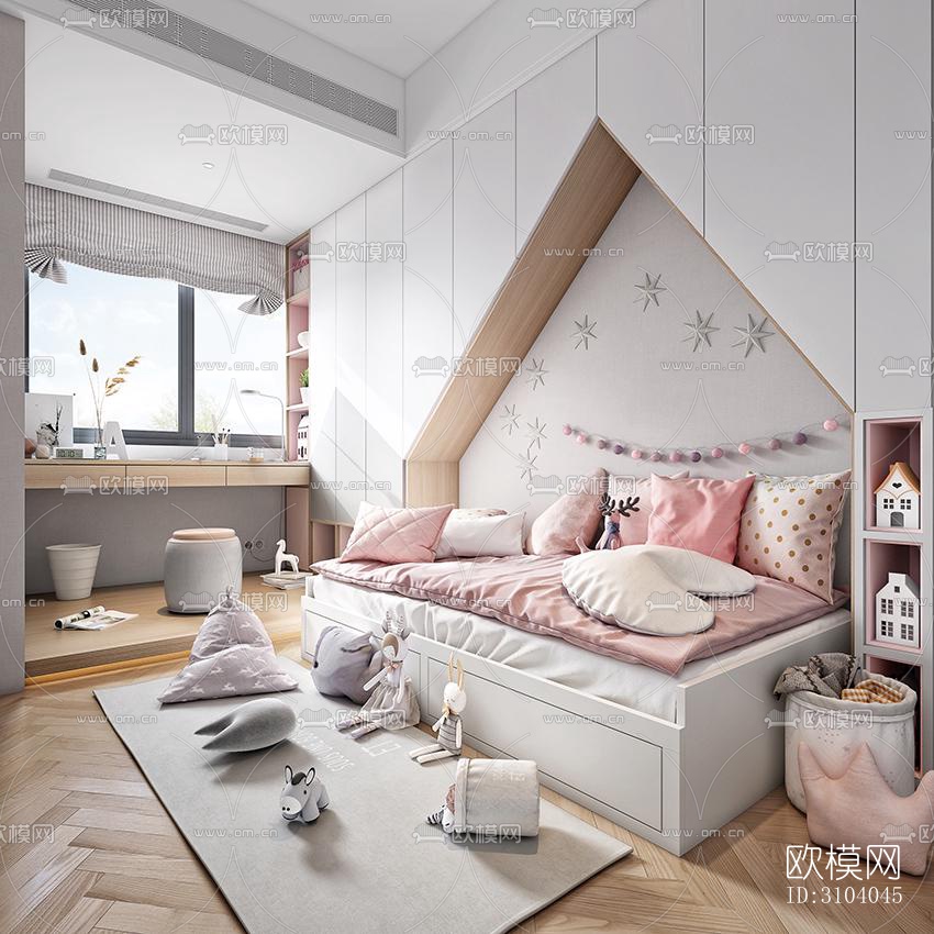 现代儿童房效果图下载（渲染图5）