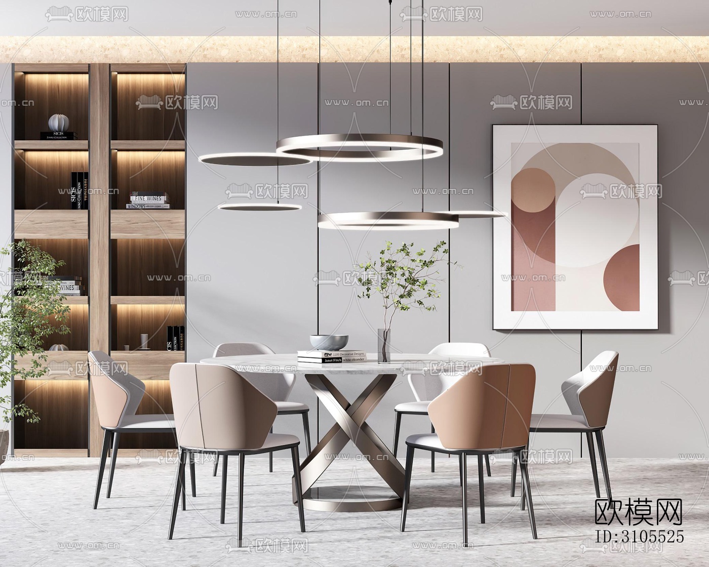 现代餐厅效果图下载（渲染图4）
