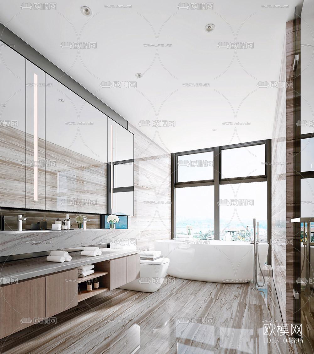 现代卫生间效果图下载（渲染图4）