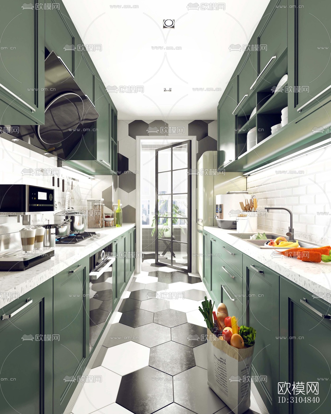 北欧厨房效果图下载（渲染图3）