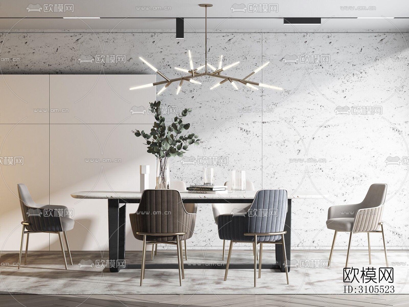 现代餐厅效果图下载（渲染图2）