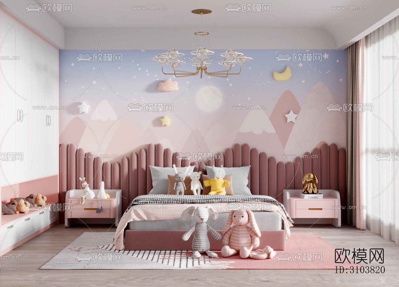 北欧儿童房效果图下载（渲染图4）