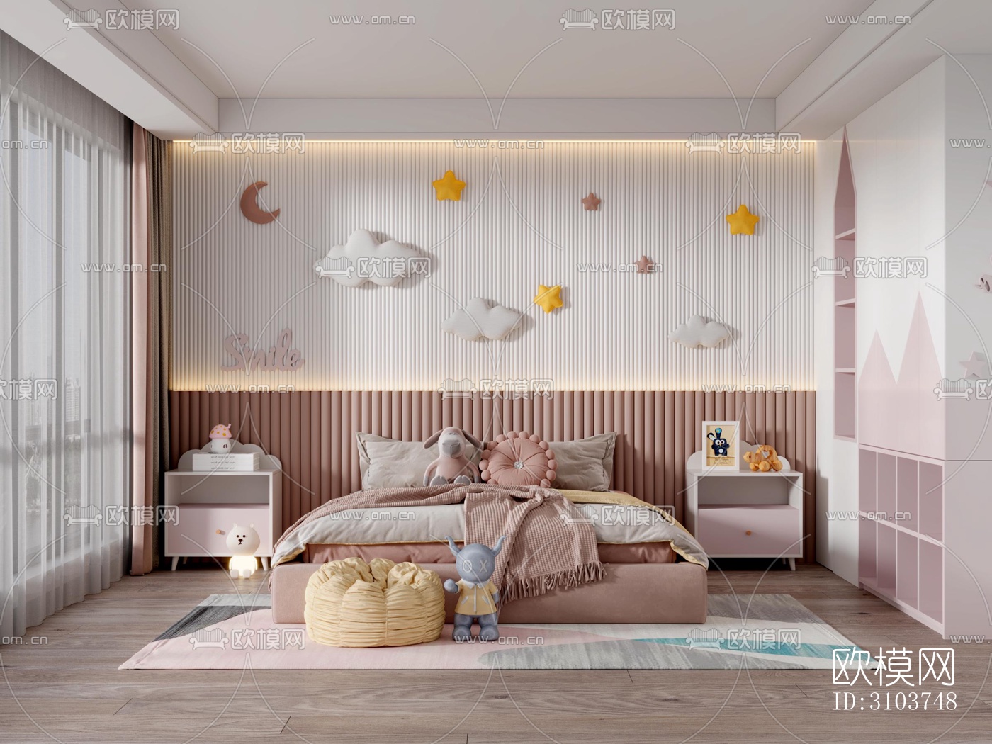 北欧儿童房效果图下载（渲染图5）