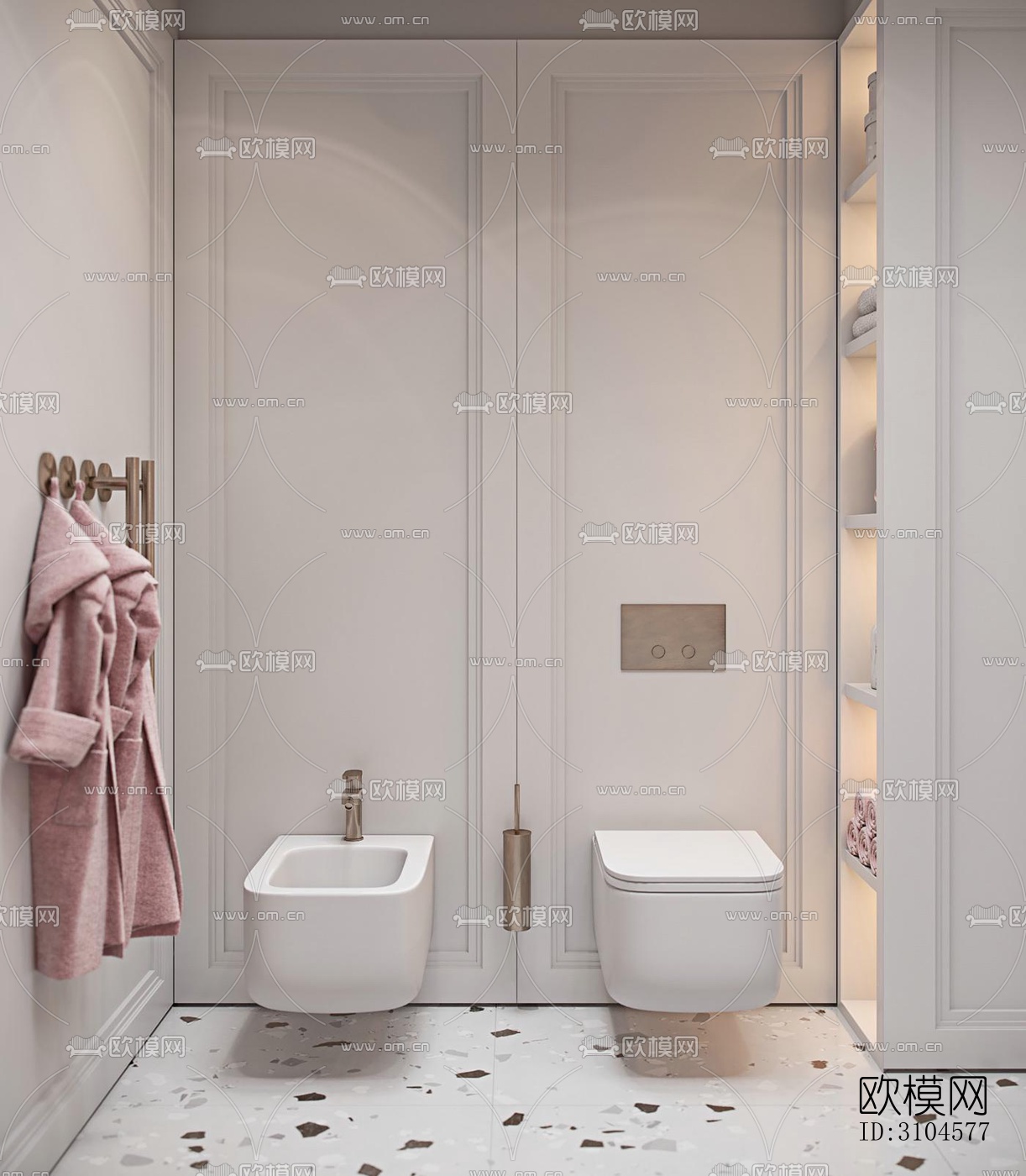 法式卫生间效果图下载（渲染图4）