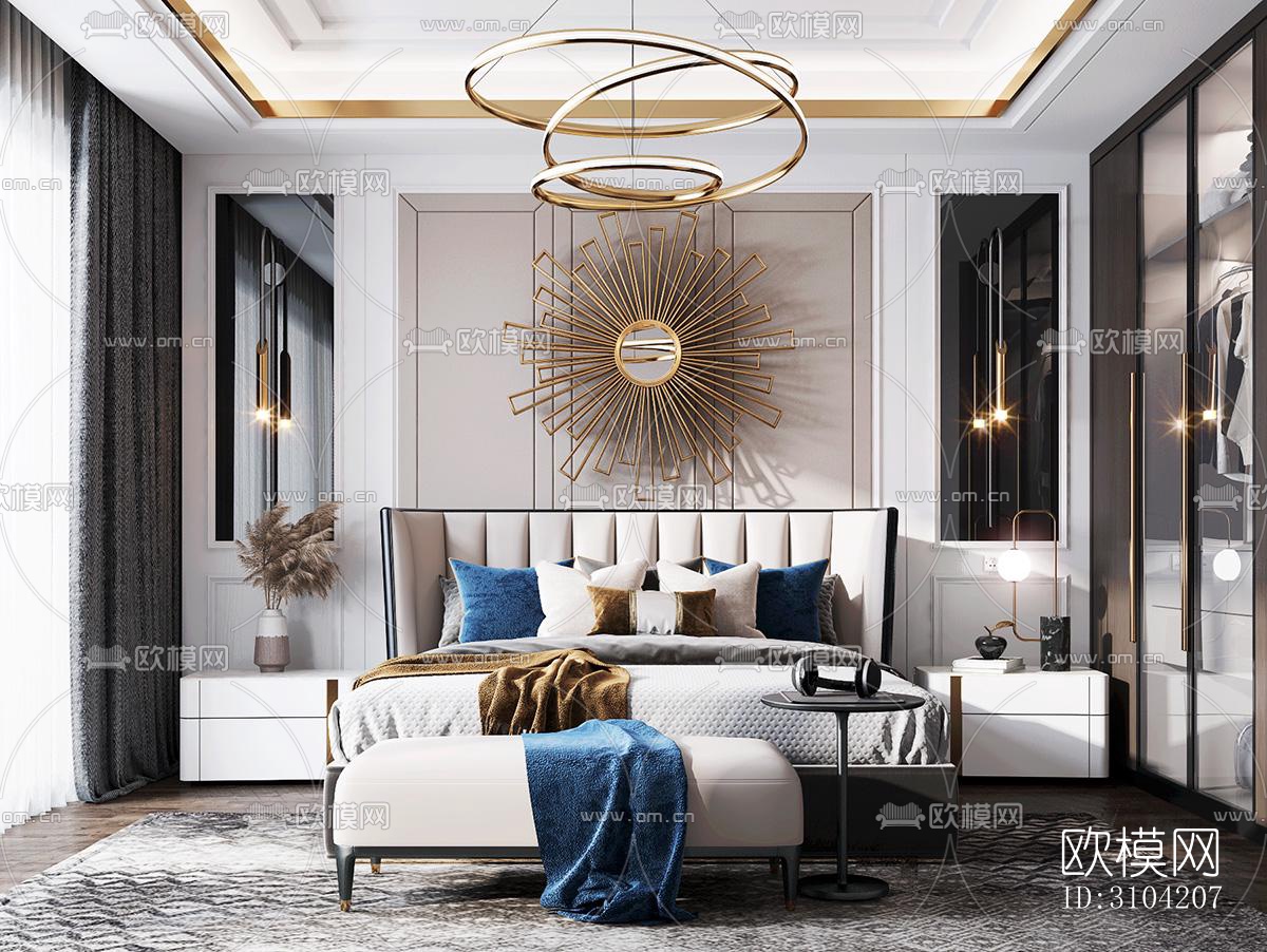 欧式卧室效果图下载（渲染图3）