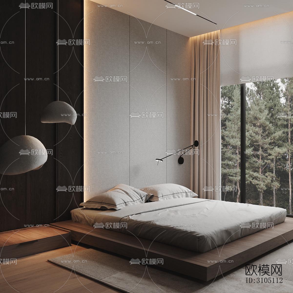 现代平层效果图下载（渲染图5）