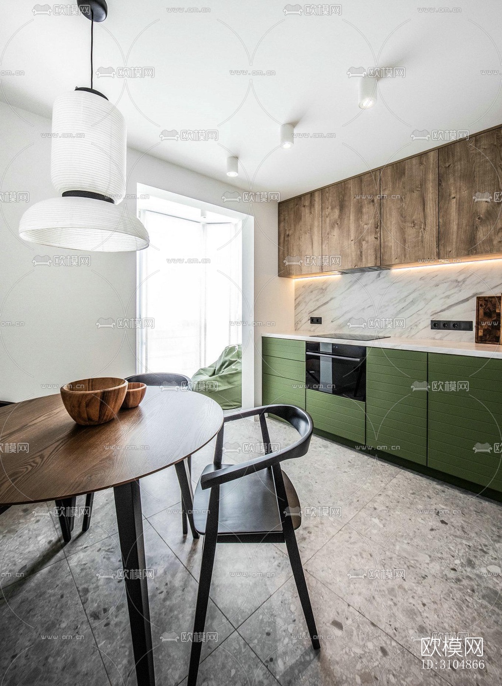 北欧厨房效果图下载（渲染图3）