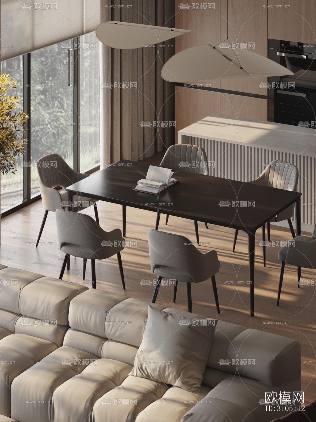 现代平层效果图下载（渲染图13）