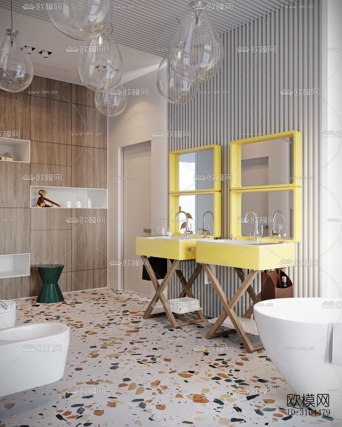 北欧卫生间效果图下载（渲染图3）