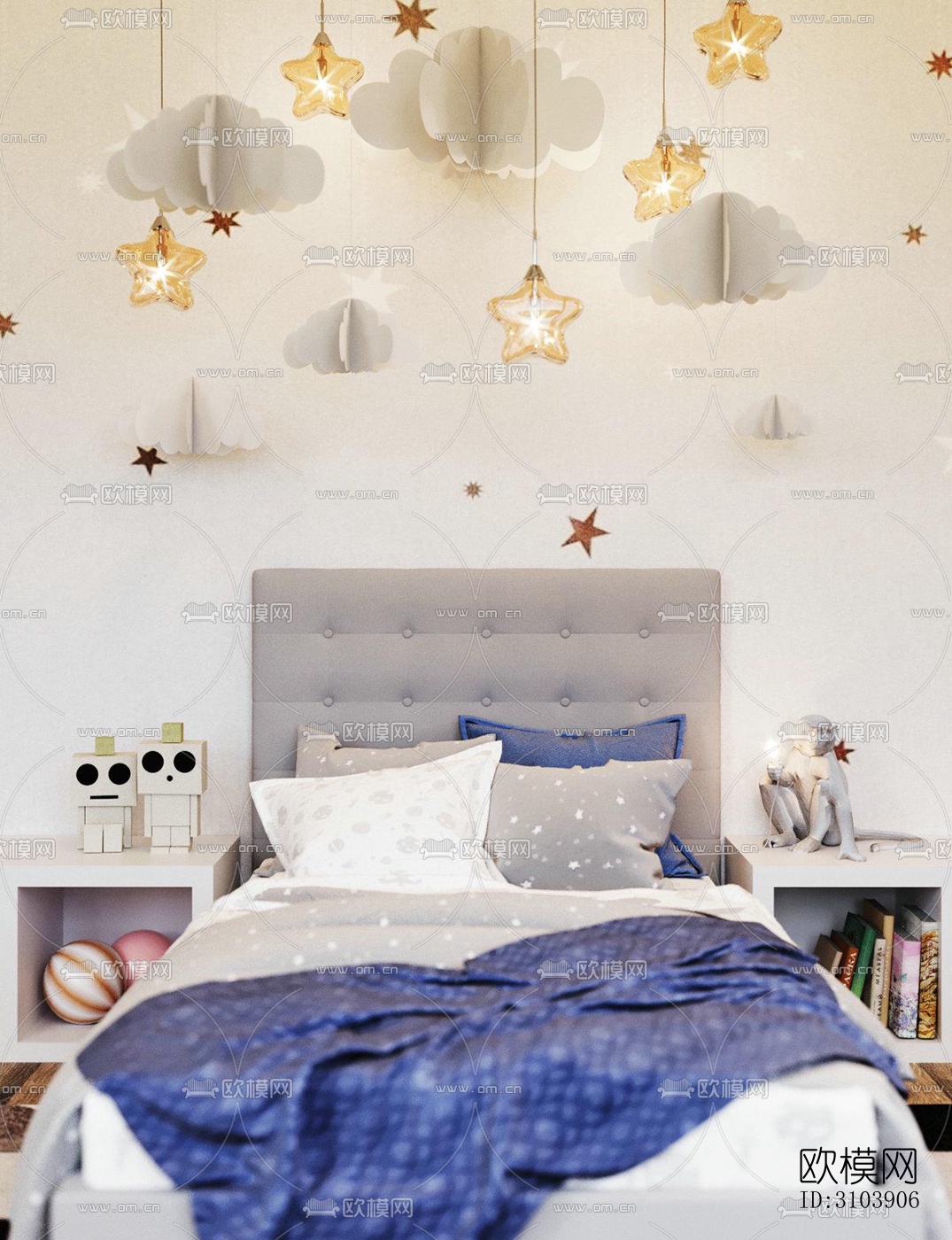 北欧儿童房效果图下载（渲染图5）