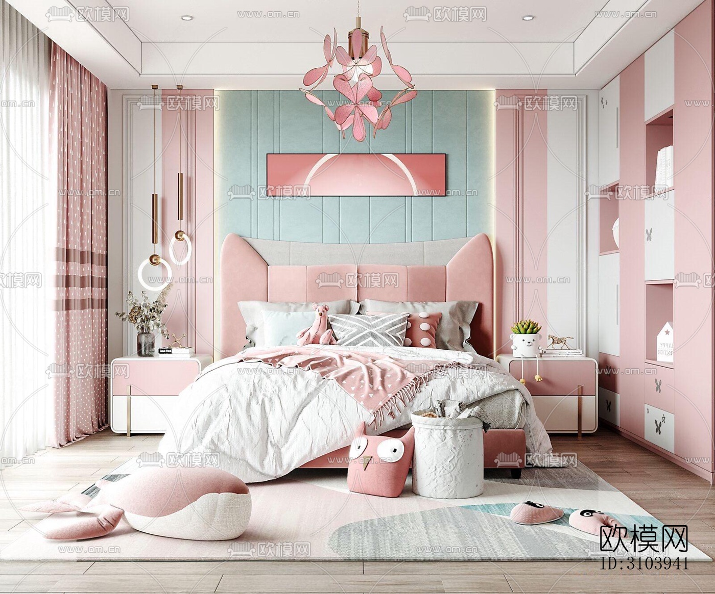 欧式儿童房效果图下载（渲染图5）