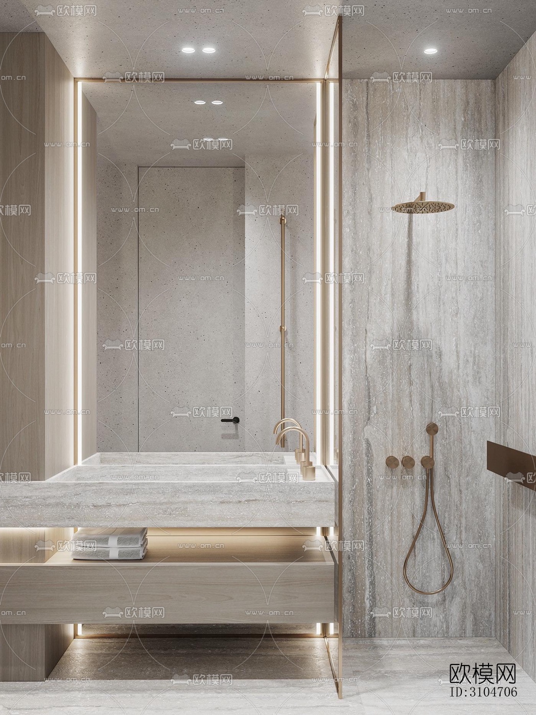 现代卫生间效果图下载（渲染图3）