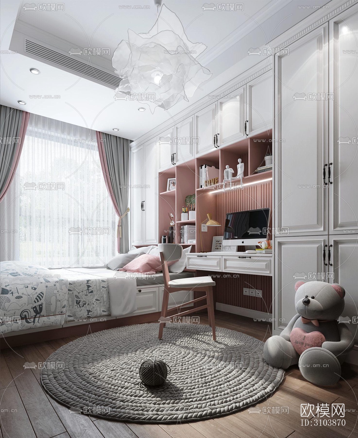 北欧儿童房效果图下载（渲染图3）