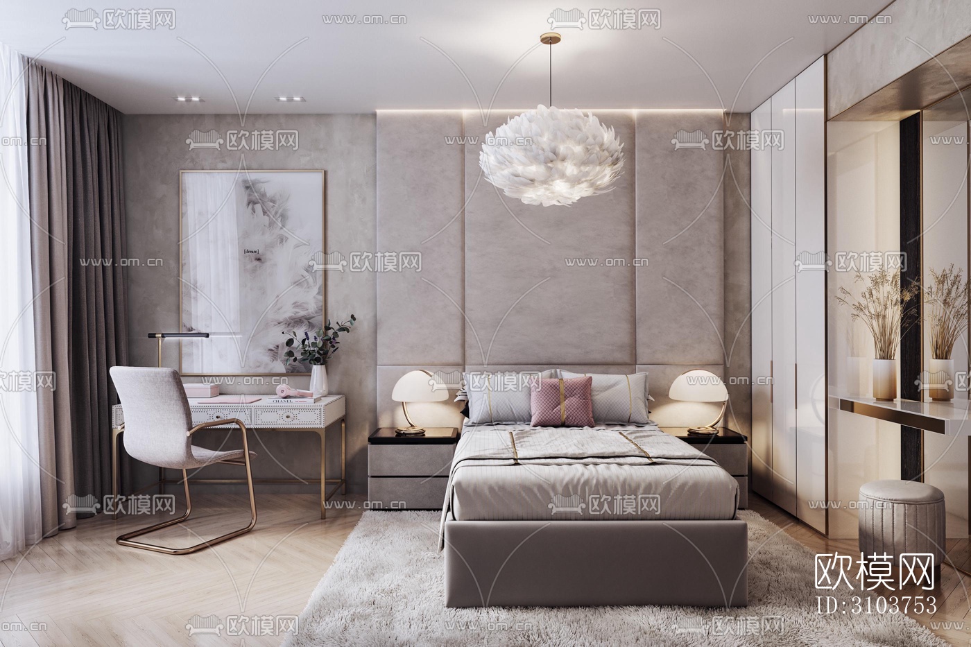 北欧儿童房效果图下载（渲染图4）