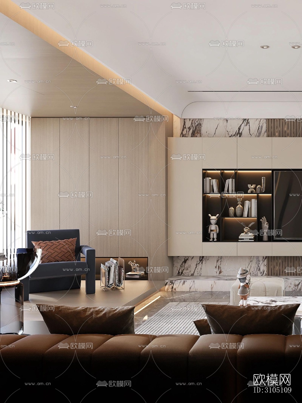 现代平层效果图下载（渲染图5）