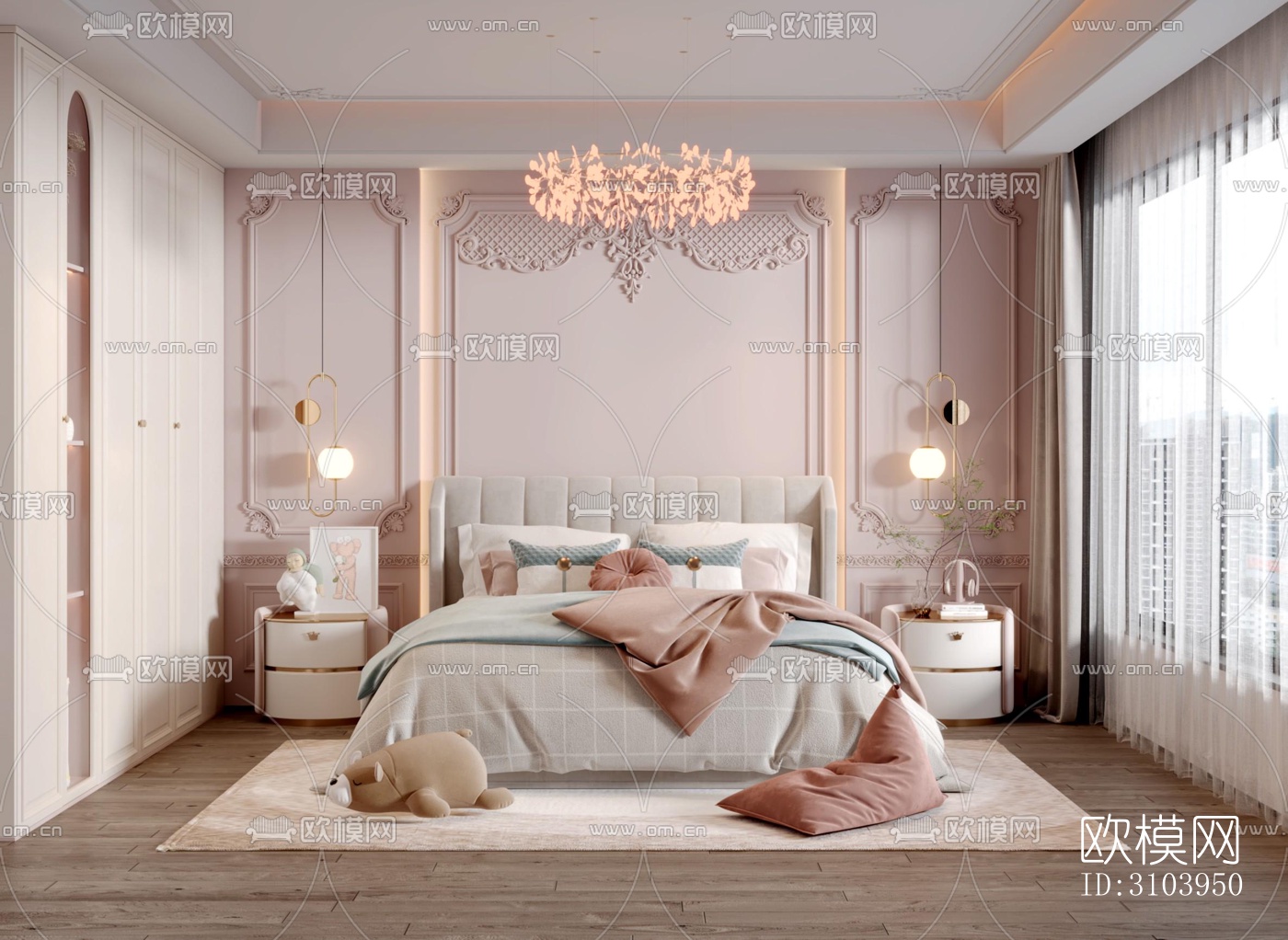 法式儿童房效果图下载（渲染图5）