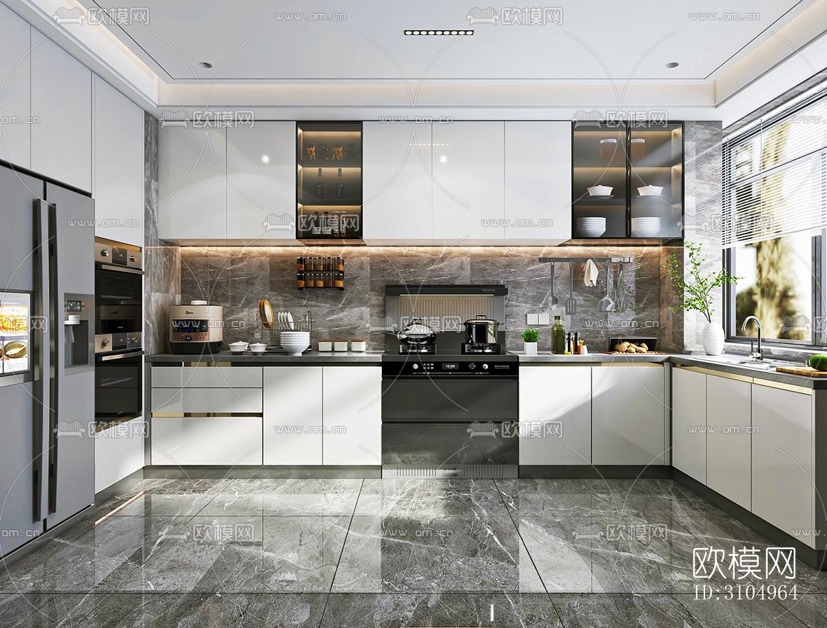 现代厨房效果图下载（渲染图5）