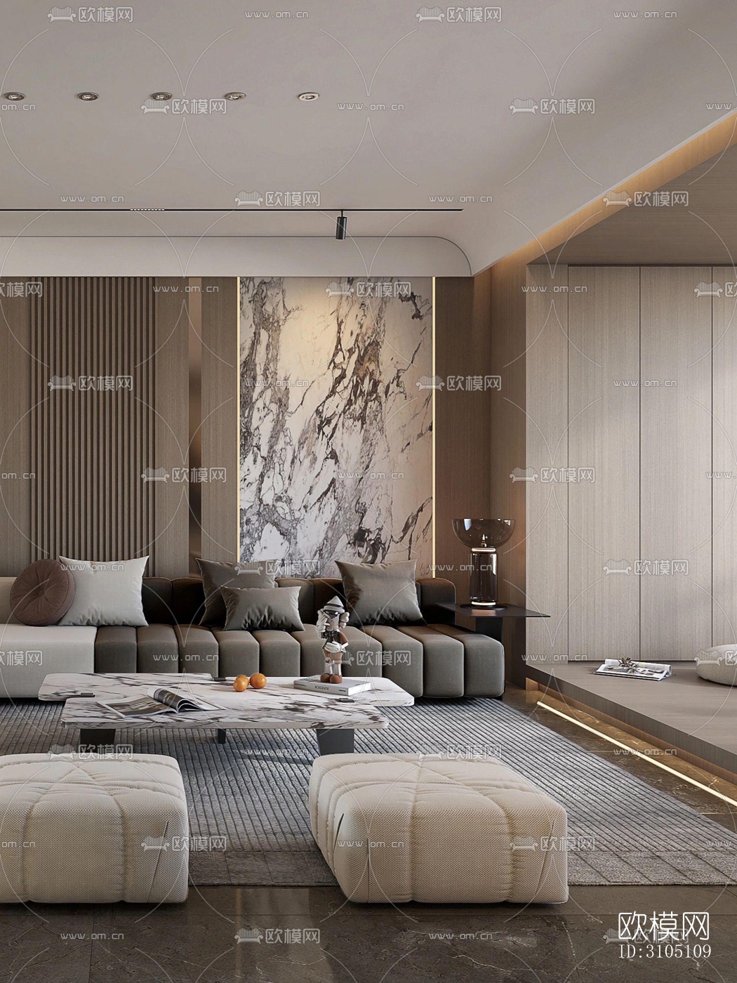 现代平层效果图下载（渲染图7）