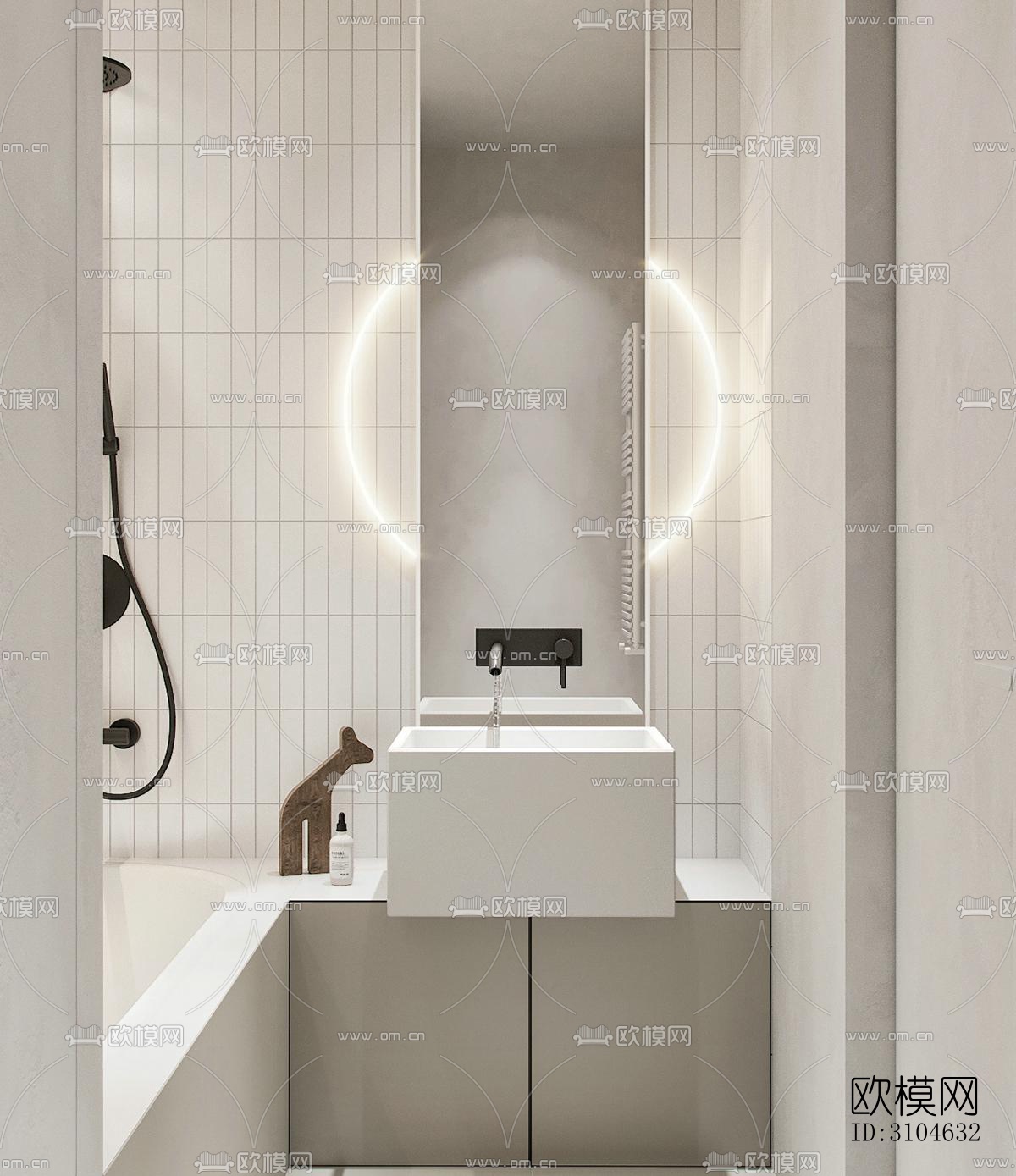 现代卫生间效果图下载（渲染图2）