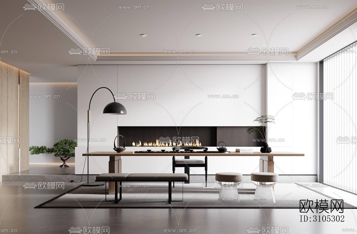 现代茶室效果图下载（渲染图4）