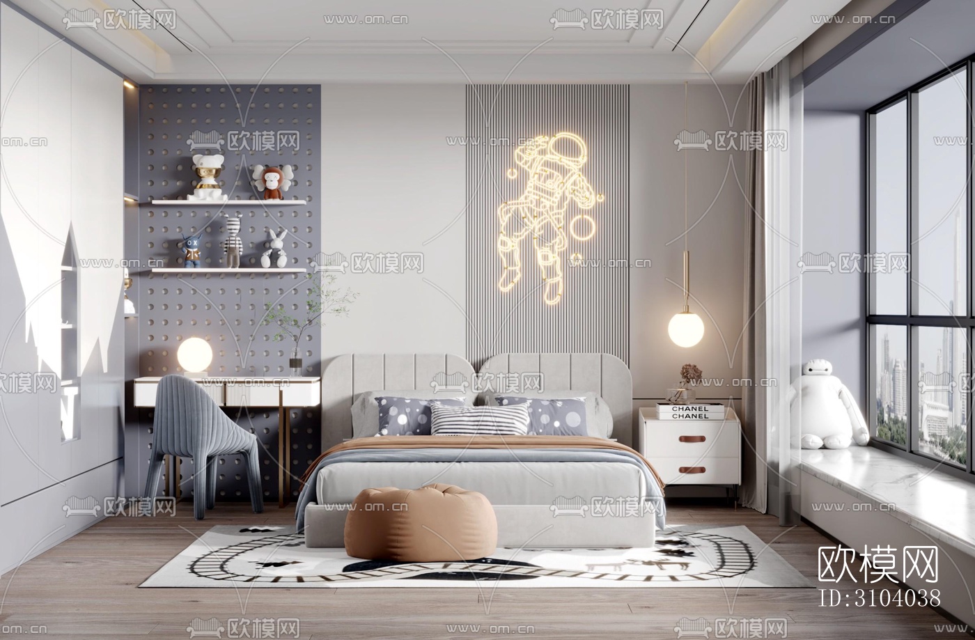 现代儿童房效果图下载（渲染图2）