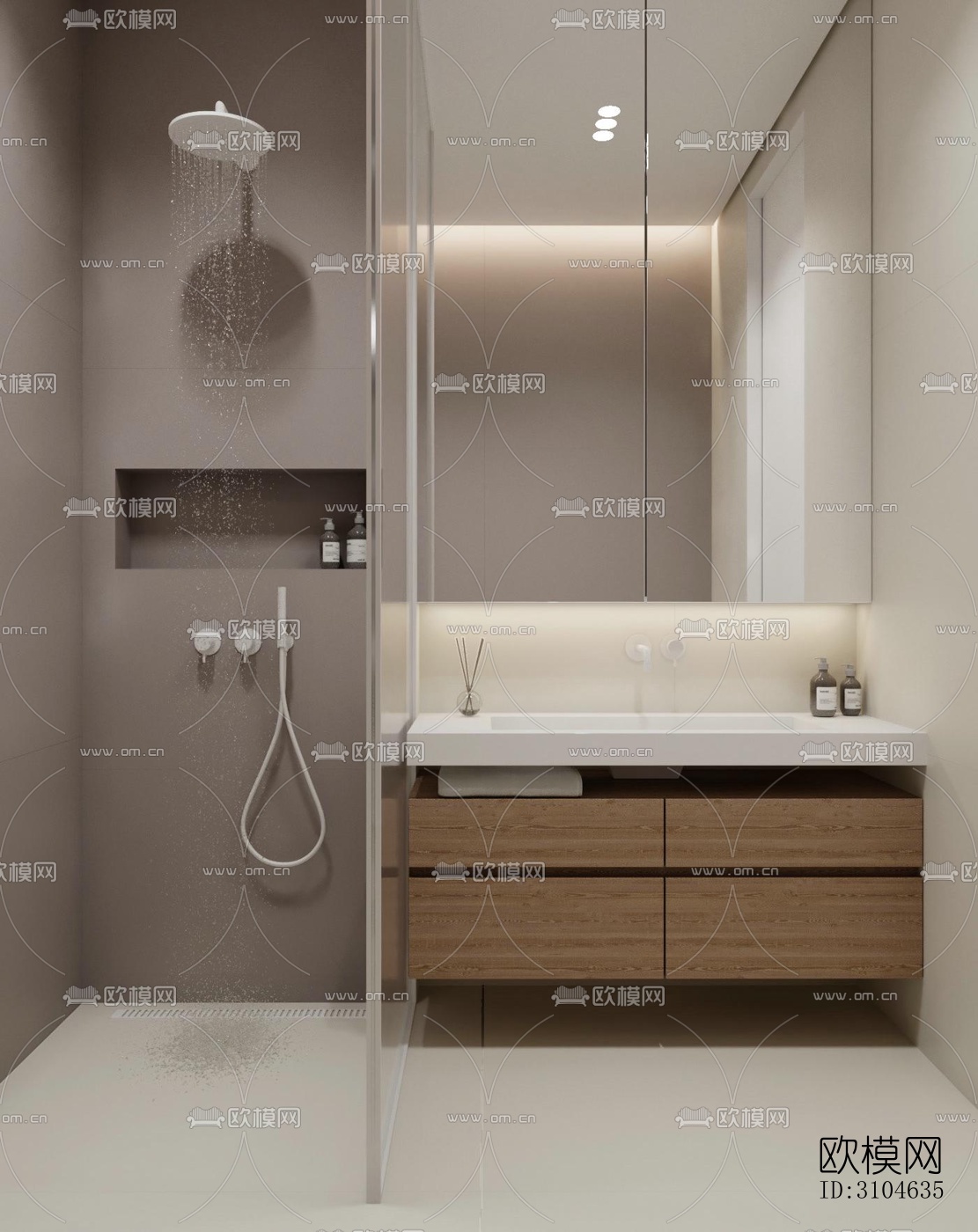现代卫生间效果图下载（渲染图2）