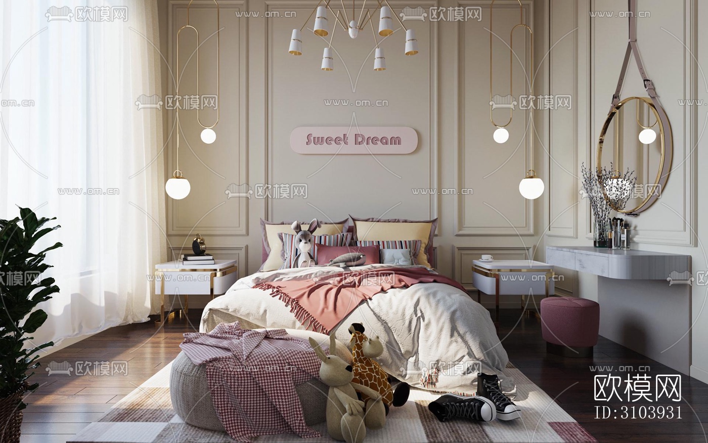 欧式儿童房效果图下载（渲染图3）