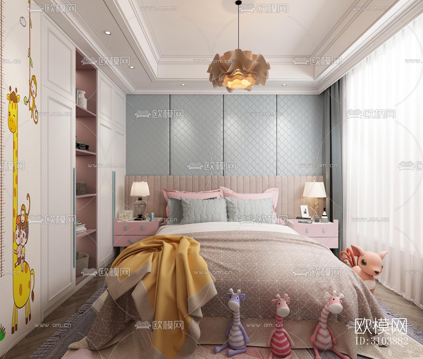 北欧儿童房效果图下载（渲染图4）