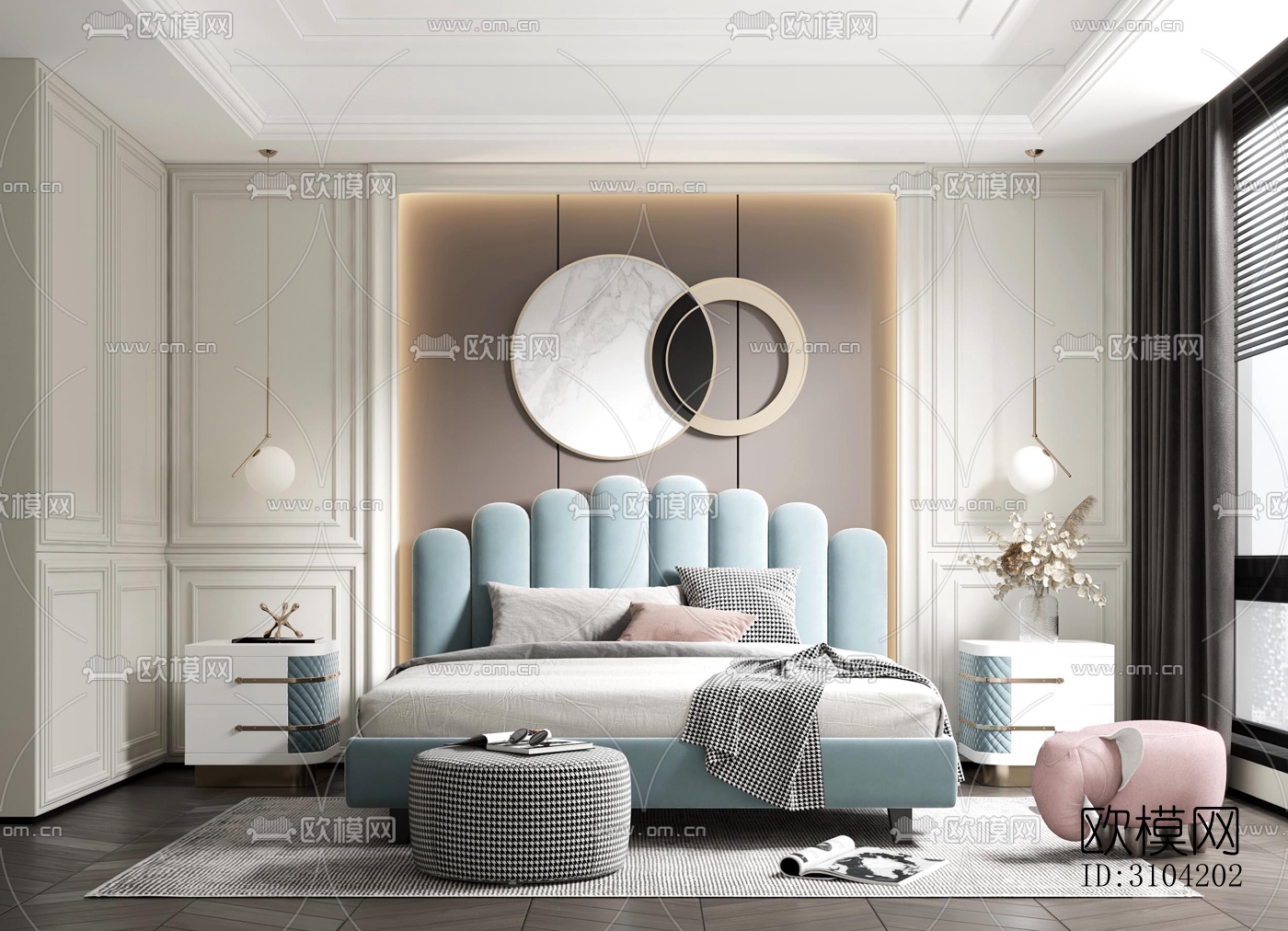 欧式卧室效果图下载（渲染图2）