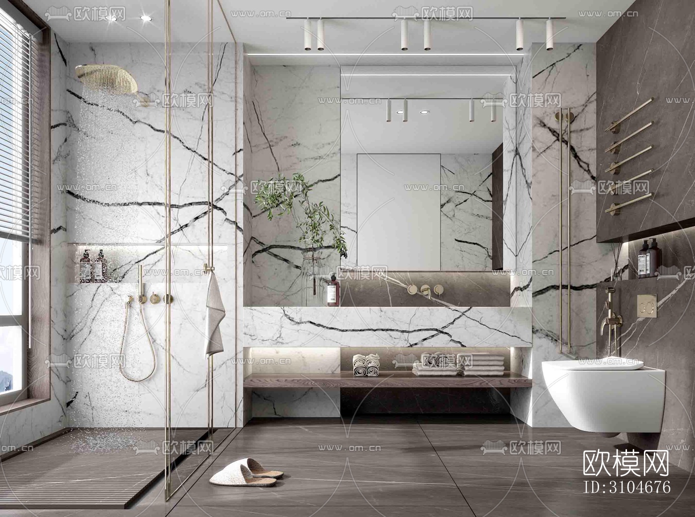 现代卫生间效果图下载（渲染图5）