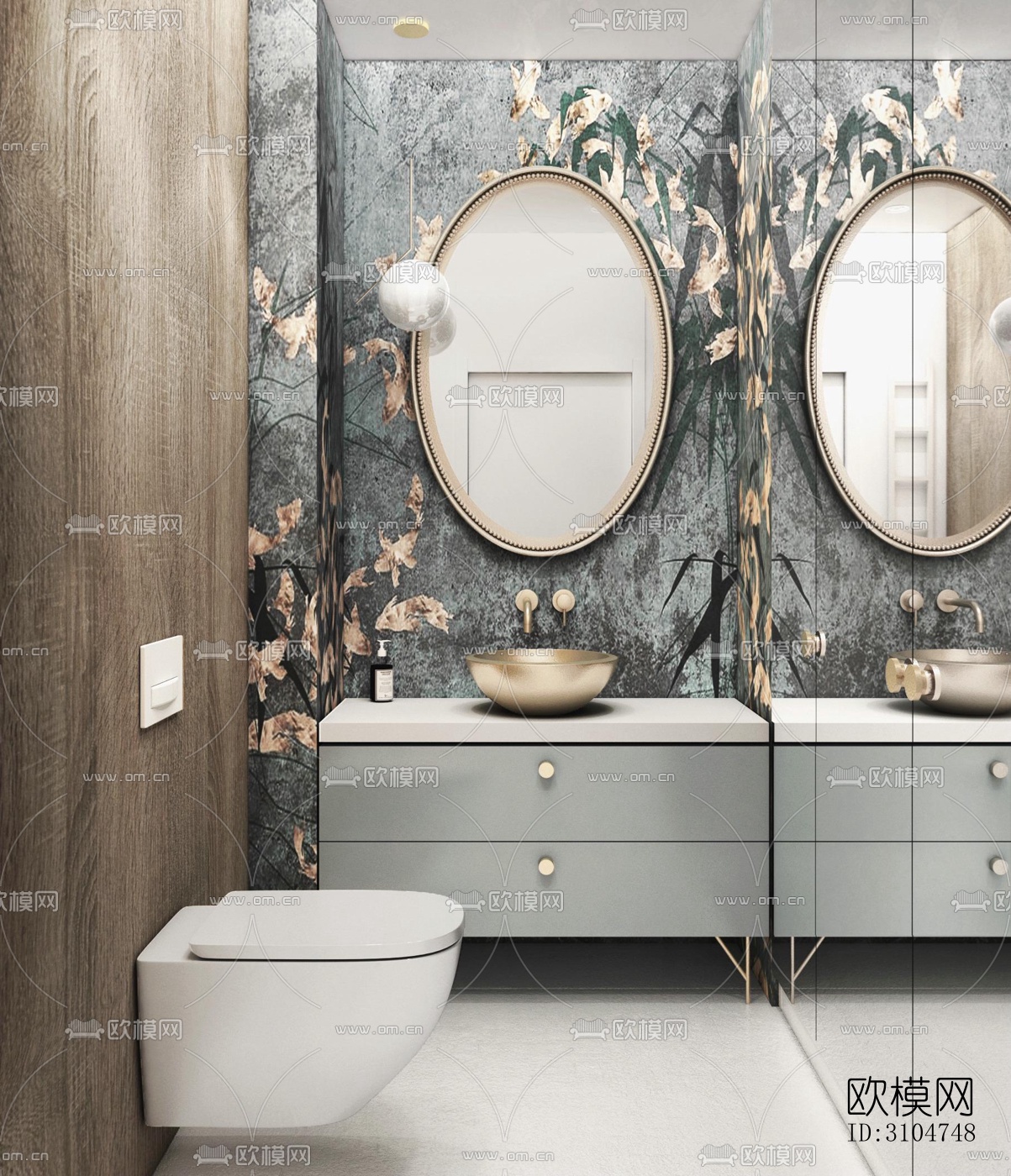 美式卫生间效果图下载（渲染图4）